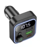 FM - трансмітер HOCO E85 Tiger PD20W+QC3.0 car BT FM transmitte Black - изображение 5