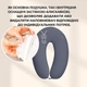 Подушка для беременных и кормления IDEIA SeiDesign 30×190 см U-образная, трикотаж хлопок с эластаном, гипоаллергенная, регулируемая, наволочка на молнии, темно-серая - изображение 4