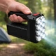 Фонарь аккумуляторный 11 LED+COB с солнечной панелью, мощный ручной фонарь-прожектор с 3 боковыми COB-панелями для дома, дачи, кемпинга и аварийного освещения, USB-зарядка Черный, LF-1780 - изображение 1
