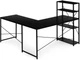 Biurko komputerowe ModernHome by Multistore narożne z regałem 4 półki TH-CD-1 Czarne (5905817011094) - obraz 3