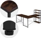 Biurko komputerowe ModernHome by Multistore narożne z regałem 4 półki TH-CD-7-16 Postarzany orzech (5905817011100) - obraz 5