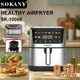 Аерогриль Sokany SK-10066, 9,5 л, чорно-сірий - зображення 5