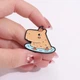 Значок (пін) BROCHE брошка біжутерія Тварини Капібара в коричневий коричневий BRGV114583 - зображення 5