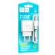 Зарядний пристрій з кабелем 2xUSB/microUSB 1 м HOCO C141A Smart 10.5 W 5 V 2.1 А білий - зображення 2