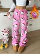 Плюшеві піжамні штани Hello Kitty — Теплі жіночі домашні брюки з флісу, рожеві штани для сну та відпочинку в стилі Y2K L - зображення 7