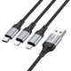 Универсальный USB кабель HOCO X102 Fresh 3в1 (Lightning + Micro USB + Type-C) 1 м Черный - изображение 6