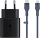 Мережевий зарядний пристрій Samsung Power Adapter EP-TA800 25W USB-C + кабель USB-C to Lightning 1м Black (EP-TA800XBE) OEM - зображення 1