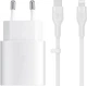 Мережевий зарядний пристрій Samsung Power Adapter EP-TA800 25W USB-C + кабель USB-C to Lightning 1м White (EP-TA800XWE) OEM - зображення 1