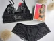 Комплект жіночий мереживний Obsessive Cecilla Top & Shorties L-XL чорний - изображение 3