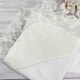 Крыжма для крещения Дарья 90×90 махровая с кружевом и вышивкой на сетке - изображение 1