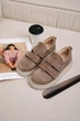Женские замшевые кеды PARADIZE SHOES темно-бежевого цвета на липучке 38 размер (стелька 25,4 см) - изображение 4