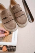 Женские замшевые кеды PARADIZE SHOES темно-бежевого цвета на липучке 38 размер (стелька 25,4 см) - изображение 5