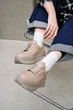 Женские демисезонные кеды PARADIZE SHOES из темно-бежевой кожи на высокой подошве 36 размер (стелька 23,4 см) - изображение 4