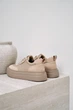 Женские демисезонные кеды PARADIZE SHOES из темно-бежевой кожи с замшевыми вставками на высокой подошве в цвет верха 38 размер (стелька 24,6 см) - изображение 7