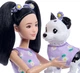 Кукла Barbie Twinning Looks Doll with Pet Dog in Matching Purple Барби в одинаковых нарядах и с собакой, JFP39 - изображение 3