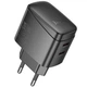 Зарядний блок живлення 2хType-C HOCO CS62A Bright 45 W 2.4 A чорний - зображення 1