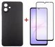 Комплект для Samsung Galaxy A07 панель Carbon + скло DENGOS (Black) (DG-KM-162) - зображення 1