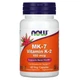 MK-7 Вітамін K-2 Now Foods (MK-7 Vitamin K-2) 100 мкг 60 капсул (NOW-00992) - изображение 1