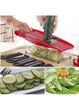 Овочерізка ручна Mandoline Slicer на 1.5 л 6в1 для овочів і фруктів з контейнером слайсер терка міні комбайн Червона - зображення 3