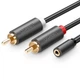 Аудиокабель UGREEN AV102 AUX 3.5 мм M/M to TRS-RCAx2 0.25 м для передачи звука (D42B0DB5F37D) - изображение 1
