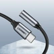 Кабель Type C - AUX Audio M/F 0.10м UGREEN AV142 Чорний - изображение 7
