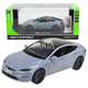 Машинка металлическая Tesla Model S Electrocar Тесла Модель S Электрокар серая 1:24 зарядная станция звук свет откр двери капот багажник резина колеса 18,5*7,2*5см (AP7713) - изображение 1