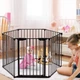 Разборной вольер-манеж для собак и щенков OYPLA Pets Black, 6 панелей по 61х75 см - изображение 4