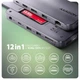 Хаб концентратор Axagon USB-C 10 Гбит/с GEN2COMBO 12-в-1 PD 100W Серый (HMC-12GM2) - изображение 9