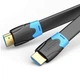 Плоский кабель HDMI Vention HDMI 2.0 кабель PVC Upgrade чорний в обплетенні 0.5 м (AAKBD) - зображення 1