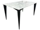 Стол NORMAN CERAMIC 140*90 Muie White глянец / Черный каркас Intarsio - изображение 1