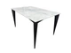 Стол NORMAN CERAMIC 140*90 Muie White глянец / Черный каркас Intarsio - изображение 2