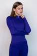 Женский лонгслив на молнии в рубчик Giulia Flex longsleeve "Bare" L96 S Navy blue, спортивный лонгслив, из микрофибры, приталенный - изображение 2