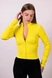 Женский лонгслив на молнии в рубчик Giulia Flex longsleeve "Bare" L96 S Yellow-cold lemon, спортивный лонгслив, из микрофибры, приталенный - изображение 2
