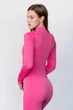 Женский лонгслив на молнии в рубчик Giulia Flex longsleeve "Bare" L96 S Pink-raspberry, спортивный лонгслив, из микрофибры, приталенный - изображение 3