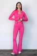 Женский лонгслив на молнии в рубчик Giulia Flex longsleeve "Bare" L96 S Pink-raspberry, спортивный лонгслив, из микрофибры, приталенный - изображение 5