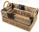 Корзина плетеная Hold&Home прямоугольная с ручками 30x20x12/18 см Бежево‑черная (HW74804-2) - изображение 2