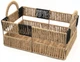 Корзина плетеная Hold&Home прямоугольная с ручками 30x20x12/18 см Бежево‑черная (HW74804-2) - изображение 1