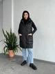 Стильная весенняя жилетка-макси на синтепоне 150, плащевка пайка, SOLINNA LI-6045 Черный, 42-44 - изображение 5