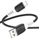 Кабель HOCO X82 silicone charging data cable for iPhone black - изображение 1