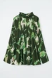 Блуза жіноча COS pleated batwing blouse 1196098003 34 Зелений - изображение 5