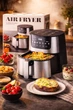 Сенсорна аерофритюрниця на 7л, 4200Вт, RB-2268, з дисплеєм, таймером, регулюванням температури та знімною чашею - зображення 2