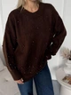 Теплый джемпер из мягкой пряжи Оne size 42-48 Коричневый (1002) - изображение 2
