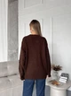 Теплый джемпер из мягкой пряжи Оne size 42-48 Коричневый (1002) - изображение 4