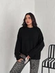 Удлиненный свитер из мягкого трикотажа Оne size 42-48 Черный (2110) - изображение 5
