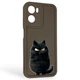 Чохол силіконовий Soft Touch з 3D принтом злого кота для Motorola G05 коричневий (Повний захист камери) - зображення 1