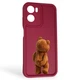 Чохол силіконовий Soft Touch з 3D принтом кумедний тед ведмідик для Motorola G05 бордовий (Повний захист камери) - зображення 1