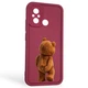 Чохол силіконовий оригінальний Soft Touch з 3D принтом кумедний тед ведмідик для Xiaomi Redmi 11A бордовий (Повний захист камери) - зображення 1