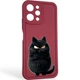 Чохол силіконовий оригінальний Soft Touch з 3D принтом злого кота для Xiaomi Redmi 12 бордовий (Повний захист камери) - зображення 1