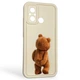 Чохол силіконовий оригінальний Soft Touch з 3D принтом кумедний тед ведмідик для Xiaomi Redmi 11A молочний (Повний захист камери) - зображення 1