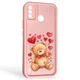 Чохол силіконовий Soft Touch з 3D принтом милий ведмедик для Tecno Spark 6 Go (KE5) рожевий (Повний захист камери) - зображення 1